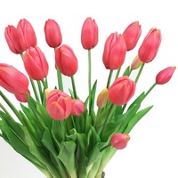 Tulipes en PU au toucher doux, tulipes à longue tige, fleurs artificielles pour la décoration de bureau, de maison, de mariage, de fête et d'événements