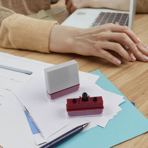 Tampon flash pré-encré en plastique HA-55*08 avec tampon de 7 mm pour usage de bureau, certifié CE, plusieurs couleurs d'encre - Product Image 5