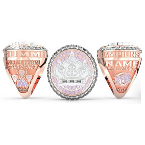 Anillo deportivo MVP personalizado para hombre, aleación chapada en oro rosa, estilo Vintage, forma de corazón, anillo de Campeonato Mundial, venta al por mayor - Product Image 4