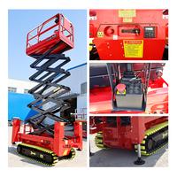 Plataforma Elevadora de Tijera Todoterreno CHANGDING GTJZ12 con Plataforma Antideslizante de Acero con Alto Contenido de Manganeso, Altura de Trabajo de 13.80m y Capacidad de Elevación de 113kg