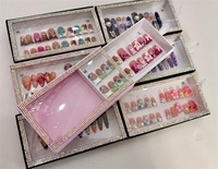Lot de 10 faux ongles en gel peints à la main, magnifiques ongles acryliques de luxe faits à la main, à presser, de haute qualité