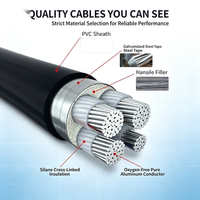 Câble d'alimentation YJLV en aluminium XLPE, cuivre léger, gaine PVC 0,6/1 kV pour la transmission et la distribution d'énergie sur longue distance