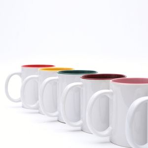 Wholesale 11Oz Color Rim Sublimation Blank Ceramic Coffee Mug <b>Microwave</b> Safe Custom Print Promotional Cup - Product Image 1