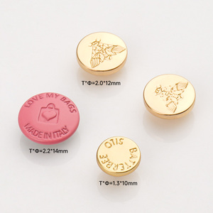 20Mm Zilveren Gravure Logo Metalen Naamplaatje Met Klinknagelfixatie Voor Portemonnees Tassen Handtassen - Product Image 6