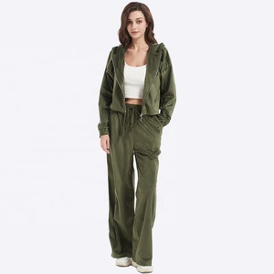 Ensembles de survêtements <span class=keywords><strong>pour</strong></span> femmes automne-hiver, vêtements <span class=keywords><strong>pour</strong></span> femmes, ensembles décontractés en velours, sweat à capuche ample, pantalon large - Product Image 6