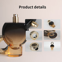Flacon de parfum en verre vide vintage 50ml 100ml 150ml avec atomiseur pompe et capuchon doré orné, emballage de luxe pour parfum