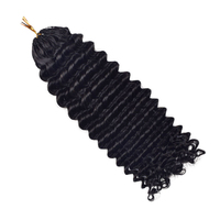 Cheveux vietnamiens de luxe, tresses au crochet à ondulations profondes, 60 grammes, cheveux lâches sans couture pour tresses bohèmes, noir naturel, tissé 14-26