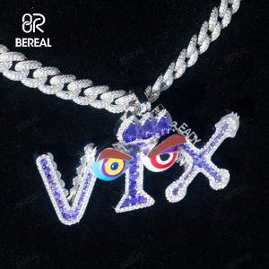 Personalizado Vvs Moissanite personalizado letra colgante gran oferta 925 plata esterlina Hip Hop letra inicial esmalte colgante joyería fina - Product Image 2
