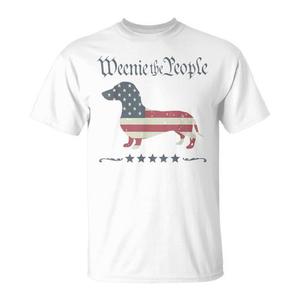 Camiseta Weenie The People con diseño de perro Dachshund con bandera estadounidense, diseño patriótico para amantes de los perros, 4 de julio - Product Image 1