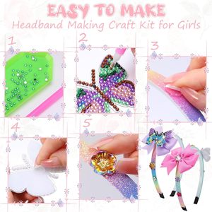 Kit de fabrication de bandeaux pour filles Diamond Little Girl, ensemble de bandeaux papillon faits à la main pour enfants, accessoires de fabrication de bandeaux personnalisables - Product Image 3