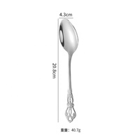 Ensemble de couverts en acier inoxydable argenté de luxe moderne, manche creux sculpté, polissage miroir, cuillère, fourchette, couverts pour fêtes, mariages