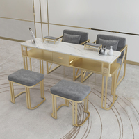Mobilier de Luxe Style Moderne Nouvelle Qualité pour Salon de Beauté, Ensemble de Manucure Professionnel avec Table à Ongles