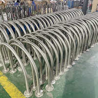 Support de stationnement pour vélos en acier inoxydable en forme de U, à montage en surface, avec revêtement en poudre, pour usage commercial