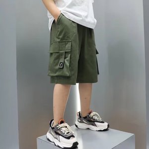 Shorts d'été fins pour garçons, style coréen, coupe ample, protection UV, revêtement PU, taille mi-haute, fermeture à ceinture en caoutchouc, pour collégiens et lycéens - Product Image 2