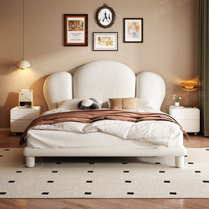 Juego de Dormitorio Rosa de Ensueño para Niñas, Cama Doble de Madera de Lujo con Cabecera en Forma de Corazón, Cama Tapizada para Hoteles, Villas, Apartamentos y Almacenes - Product Image 1