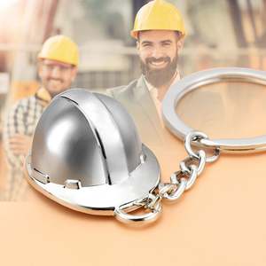 سلسلة مفاتيح معدنية ثلاثية الأبعاد بشعار مخصص للبيع بالجملة سلسلة مفاتيح ثلاثية الأبعاد لسلامة الخوذة في أماكن البناء - Product Image 6