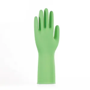 Großhandel Latex Gummi Haushalts handschuhe Geschirrs pül handschuhe Flock gefüttert Custom Logo und Paket Dünne Reinigung