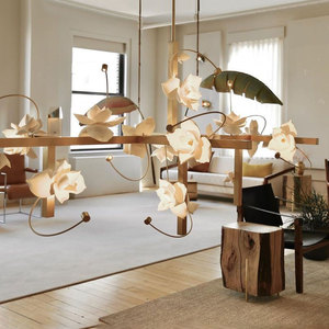 Lustre moderne en forme de fleur de gardénia, <span class=keywords><strong>luminaire</strong></span> suspendu LED, style français, <span class=keywords><strong>suspension</strong></span> romantique, lampe en céramique suspendue, luminaires d'intérieur - Product Image 5