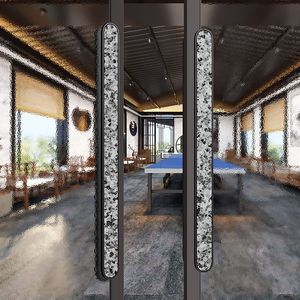 Poignée de porte sculpturale abstraite courbée, en acier inoxydable de luxe, quincaillerie architecturale pour entrée principale d'hôtel haut de gamme - Product Image 3