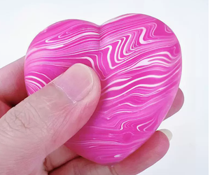 Jouet Squishy Cœur Marbré en TPR, Texture Maltose, Rebond Lent, Anti-Stress, Jouet à Presser, Adorable Jouet Sensoriel en Forme de Cœur - Product Image 3