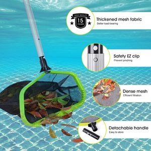 Hồ Bơi Skimmer net với double-layer túi sâu, nhiệm vụ nặng nề khung nhôm hồ bơi lá Skimmer Rake net với lưới tốt - Product Image 3