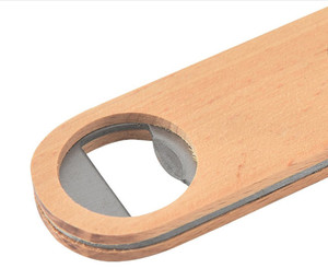 Hxy cổ điển bằng gỗ Xử lý mở chai ngắn biểu tượng tùy chỉnh khắc laser khoảng trống bartender Opener cho bia & chai rượu vang - Product Image 3