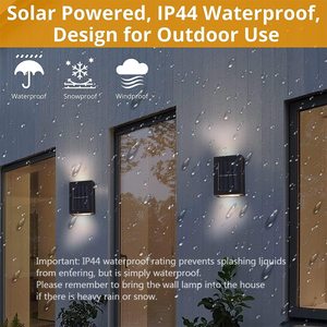 Lampes solaires étanches de haut en bas, applique murale solaire LED d'extérieur pour jardin Patio <span class=keywords><strong>Garage</strong></span> <span class=keywords><strong>allée</strong></span> <span class=keywords><strong>allée</strong></span> - Product Image 4