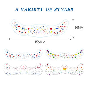 Personalizzazione arcobaleno Multicolor Glitter lentiggini adesivi temporanei per <span class=keywords><strong>tatuaggi</strong></span> impermeabili scintillano le macchie sul viso del cuore carino - Product Image 4