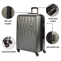 Valise à roulettes universelle en gros de 20, 24, 28 pouces avec serrure TSA, roues à 360 degrés, valise rigide en ABS
