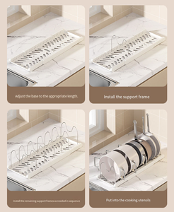 Étagère de rangement de cuisine moderne extensible et réglable à plusieurs niveaux, organisateur de casseroles et d'ustensiles de cuisine sur pied pour comptoir, gain de place - Product Image 4