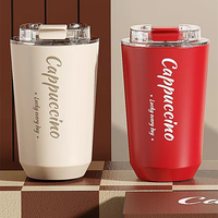 Nouveau gobelet isotherme en acier inoxydable à double paroi personnalisé, tasse à café et à thé avec couvercle au design classique pour les filles, voyage, voiture