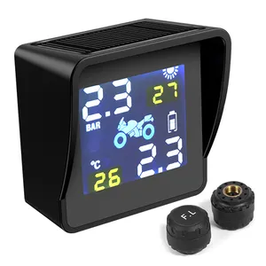 Fabriek Tpms Solar W-Ireless Motorfiets Bandenspanning Monitoring Systeem Lcd Intelligente Sensor Realtime Monitor