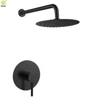 Ensemble de douche mural dissimulé en acier inoxydable 304 avec mitigeur de douche à pression équilibrée pour salle de bain