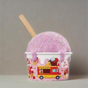 Gobelet en papier avec logo personnalisé à faible quantité minimale de commande pour crème glacée bol à dessert jetable de qualité alimentaire tasse à crème glacée avec couvercle - Product Image 4