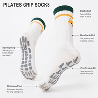 Kaos Kaki Yoga Pilates Khusus dengan Alas Silikon Anti Selip, Manset Elastis, Bahan Bernapas, Cepat Kering, Rajutan, untuk Studio Barre Dance, Unisex Dewasa, Musim Gugur