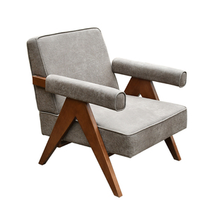 <span class=keywords><strong>Fauteuil</strong></span> en bois massif de style moderne avec revêtement en cuir PU pour salon - Product Image 1