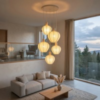 Lustre suspendu en tissu pour salon intérieur, style moderne, idéal pour loft et escalier, fabriqué à Zhongshan