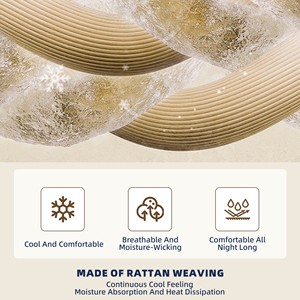 Colchoneta de Ratán para Dormir, Cama Transpirable para Mascotas, Hamaca de Patas Redondas, Verano - Product Image 3