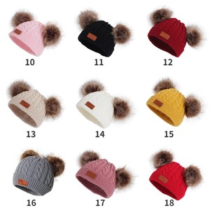 Gorro <span class=keywords><strong>de</strong></span> <span class=keywords><strong>lana</strong></span> <span class=keywords><strong>para</strong></span> niños pequeños, bufandas <span class=keywords><strong>de</strong></span> invierno, calentador <span class=keywords><strong>de</strong></span> <span class=keywords><strong>cuello</strong></span> <span class=keywords><strong>para</strong></span> bebé, Gorro <span class=keywords><strong>de</strong></span> punto con doble Pompón, gorros, bufanda, conjuntos <span class=keywords><strong>de</strong></span> invierno, A1634 - Product Image 6