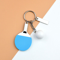 Porte-clés de simulation de tennis de table 3D mini, porte-clés mini ping-pong, porte-clés réaliste de raquette de tennis de table pour sacs et breloques