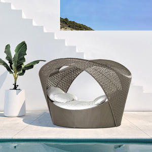 Las mejores ventas, tumbona redonda plegable, duradera, nido <span class=keywords><strong>de</strong></span> ratán para exteriores, juego <span class=keywords><strong>de</strong></span> cama para el sol para jardín, Patio, resorts, diseñador, estancia <span class=keywords><strong>de</strong></span> ocio al aire libre - Product Image 6