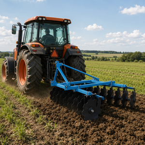 Herse à disques robuste combinée avec <span class=keywords><strong>broyeur</strong></span> de sol pour le défrichement, le désherbage et le labourage, herse à disques tractée par tracteur 80 CV pour la ferme - Product Image 2