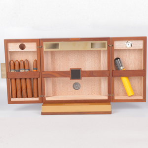 American Style High-End Cedar Wood Handmade Cigar <b>Box</b> Luxury Desktop Humidor Lacquer Technique Custom Logo Display Case Travel - Product Image 5