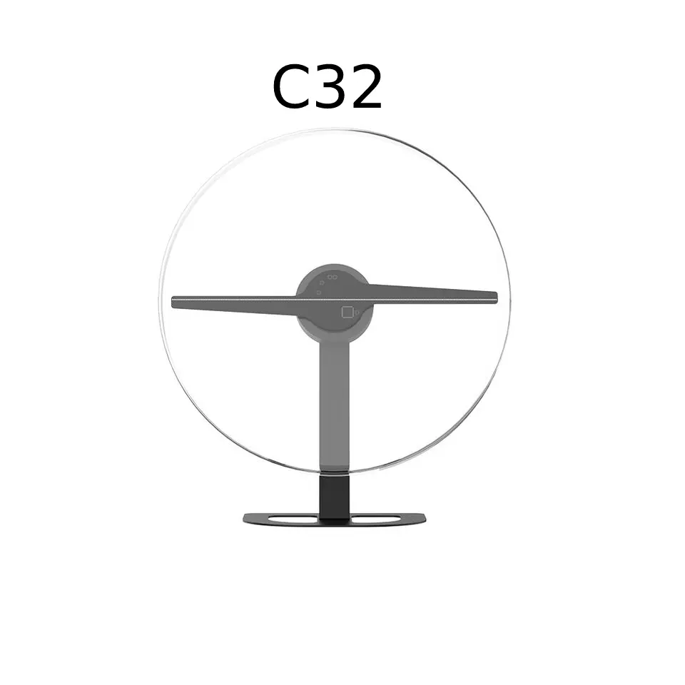 32CM 와이파이 3D 데스크탑 팬 화면 고해상도 홀로그램 광고 기계 프로젝터 조명 디스플레이 홀로그램 데스크탑 LED 팬