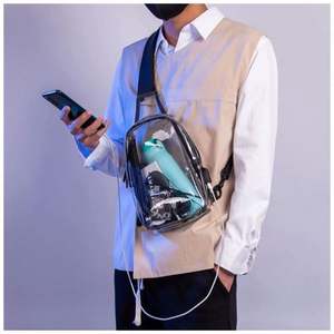 Bolso Bandolera Transparente de PVC con Carga USB, Bolso Deportivo para el Pecho, Bolso Cruzado Casual para Damas y Caballeros - Product Image 5