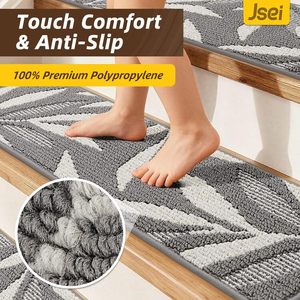 Alfombrillas Antideslizantes para Escaleras de 9" X 28" del Fabricante, Suaves y Cómodas, Autoadhesivas, para Escalones de Madera - Product Image 4