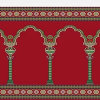 Tapis de mosquée personnalisé en polyester, classe B1, ignifuge, noué à la main, à poils longs, pour hôtel, hall, couloir commercial