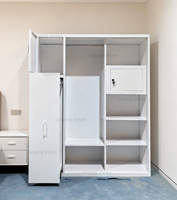 Nouvelle Armoire en Acier Gaufré 2026 avec 2 Portes Coulissantes, Structure Démontable, Penderie Personnalisée, Placard Métallique pour Chambre à Coucher