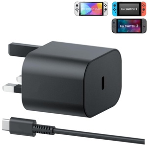 <span class=keywords><strong>Cargador</strong></span> híbrido para 2 consolas de juegos, adaptador de corriente con caja, cableado de metal y plástico negro - Product Image 6