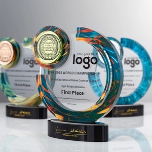 Trophée de <span class=keywords><strong>golf</strong></span> en cristal K9 personnalisé en gros avec base, grand trophée en cristal rond gravé au laser 3D pour les cadeaux de salon professionnel - Product Image 5